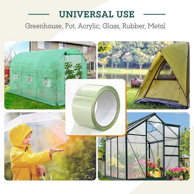 EAGLE PEAK Greenhouse Cover Repair Tape 2''x15' Heavy Duty 18.9 mil Reinforced Ultra High Performance Acrylic Adhesive Weather Resistant Tape for PE Polyethylene Greenhouse Covers and Film, Clear