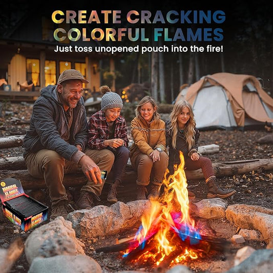 Magical Flames Fire Color Packets (Ultimate 12 Pack), Vibrant Multi-Color Fire for Fire Pits, Campfires, Bonfires & Fireplaces - Camping Essentials & Outdoor Party Accessories