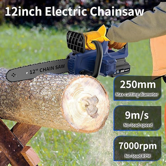 NANWEI 12 Inch Mini Electric Chainsaw Cordless With 2 Chains,Compatible with Makita 18V Battery,Battery Powered Chainsaw For Wood,Tree Cutting (Without Battery)