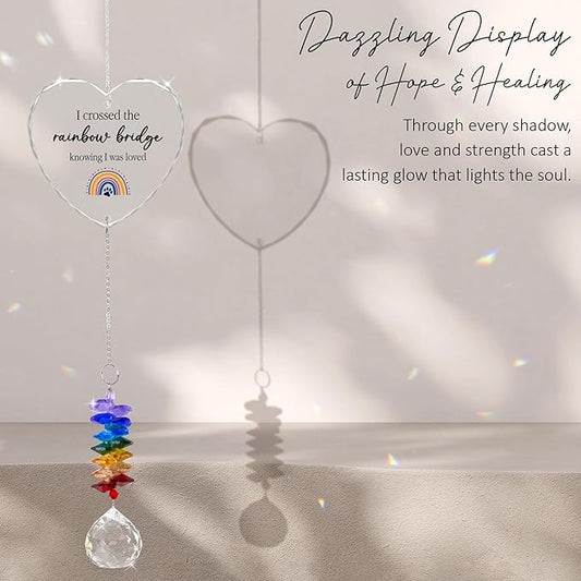 GIFTELIX Christmas Ornaments Cats Sympathy Suncatcher - Dog Cat Loss Sympathy Gift - Rainbow Crystal Prism - Bereavement Keepsake - Pet Lover Gift - Cat Memorial Gifts for Loss