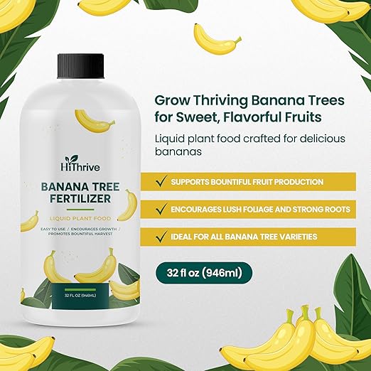 32oz Plant Food for Banana Trees Live Plants - Makes 32 Gallons of Banana Tree Fertilizer for Fruit Trees Live Plants - Promotes Lush Growth, Strong Roots, Abundant Harvest & Sweet Fruits