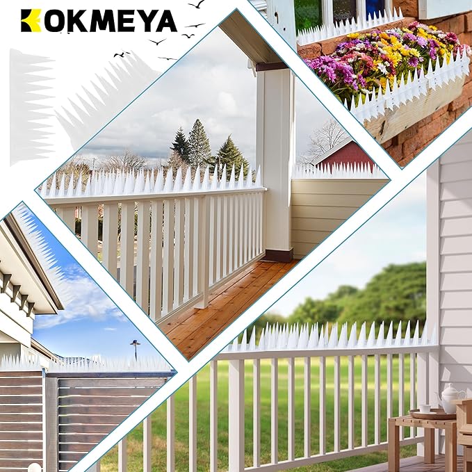 Bird Spikes,Clear,20 Pack Bird Deterrents for Outside,Keep Raccoon Squirrel Pigeon Away,Fence Spike for Garden Patio