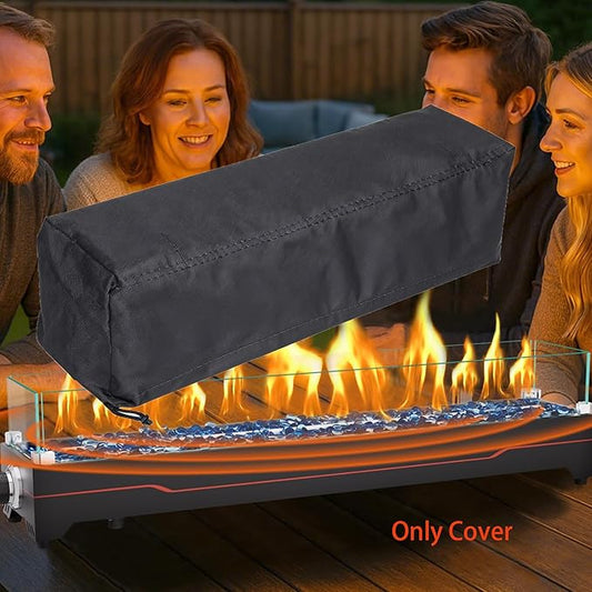Pomer Tabletop Fire pit Covers For GRISUN Tabletop Fire Pit-36 Inch Propane Fire Pit Table cover,Rectangle Firepit Cover 36"Lx 8"Wx10"H