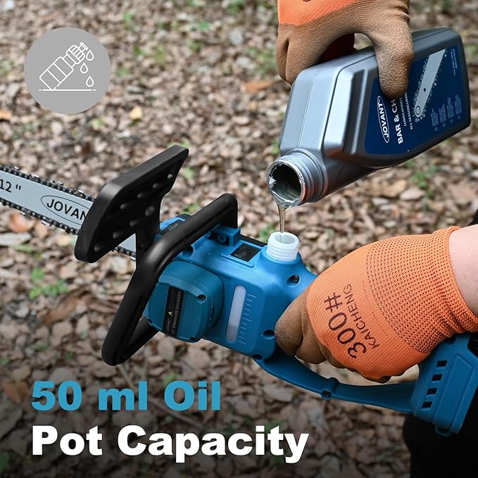Jovant 2-IN-1 Cordless 12 Inch Pole saw & Mini Chainsaw, 1* Max 20V 6Ah Battery, 15ft Max Reach, Electric Pole Saws for Tree Trimming, Branch Cutting