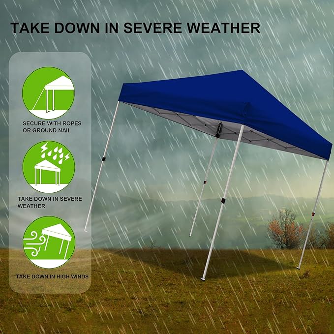 Northroad 8X8 FT Pop Up Canopy, Outdoor Instant Canopy Tent w/Carrying Bag, Portable Gazebo Shelter for Wedding Party,Commercial Event,Patio,Garden,Beach -Blue