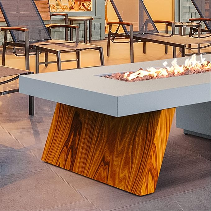 ONLYFIRE OUTDOOR LIVING Premium 60” Gas Fire Pit Table with Lava Rocks & 12FT Hose, Large Propane Firepit, Smokeless Fireplace 60,000BTU, for Backyard Patio Bonfire Party, FP015