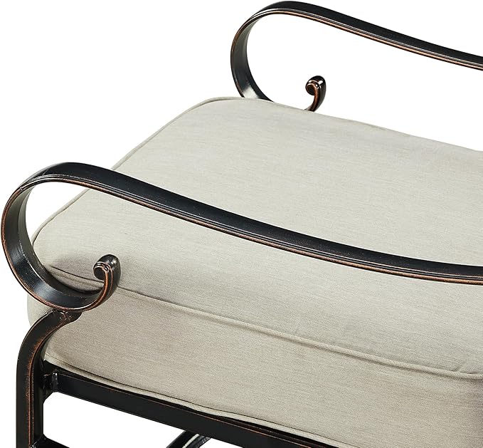Pair of Black Aluminum Patio Deep Seating Swivel Rocker Club Chairs with Light Grey Cushions