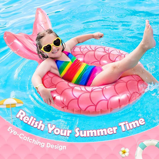 HeySplash Pool Floats Kids, Inflatable Swimming Ring Swim Tube Floaties, Summer Water Fun Beach Party Swimming Pool Toys for Kids Children Water Activities