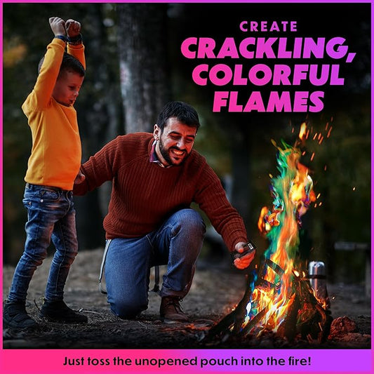 Magical Flames Fire Color Packets (5 Pack), Vibrant Multi-Color Fire for Fire Pits, Campfires, Bonfires & Fireplaces - Camping Essentials & Outdoor Party Accessories