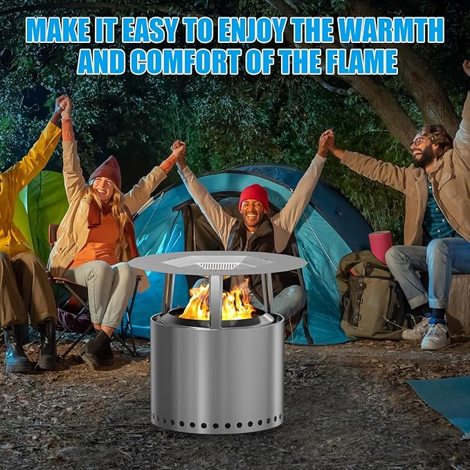 LS'BABQ One-Piece Heat Deflector for Solo Stove Ranger 15", Stainless Steel Heat Diffuser Accessories for Ranger Fire Pit with 3 Leg, for Most 15 inches Outdoor/Indoor Backyard Camping Fire Pit Stove