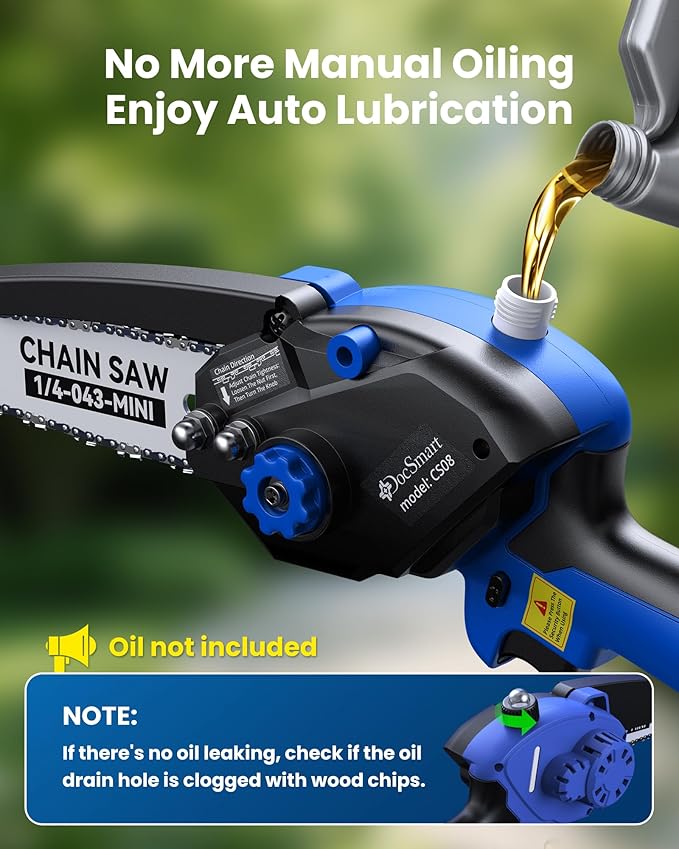 Mini Chainsaw Electric Cordless: 8 Inch & 6 Inch Brushless Chain Saw with 2 Pack Rechargeable Batteries, Battery Powered Handheld Saw for Trees Trimming Wood Cutting, Perfect Gardening Tools for Men