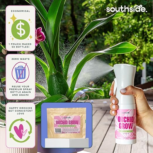 Southside Orchid Grow Fertilizer - 50 Concentrated Refills (Spray Bottle not Included) - Hydrate & Fertilize (3-1-3 NPK) - Economical Plant Food for Orchids