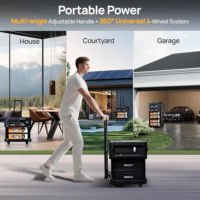ECO-WORTHY 5120Wh Portable Power Station SL3500 with 4×200W Portable Solar Panels, 120V 3500W AC Output Camping Kit Emergency Backup Home Blackout RV