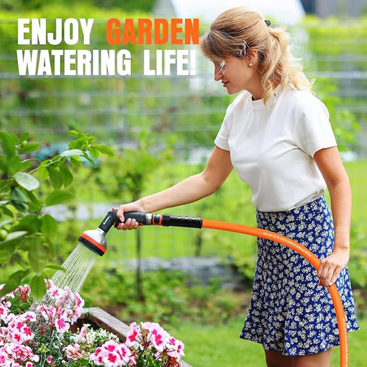 Garden Hose 50 ft x 5/8", NON-EXPANDING Flexible Water Hose, Kink Resistant Lightweight Hybrid Hose, Leakproof Yard Hose with Male to Female Fittings