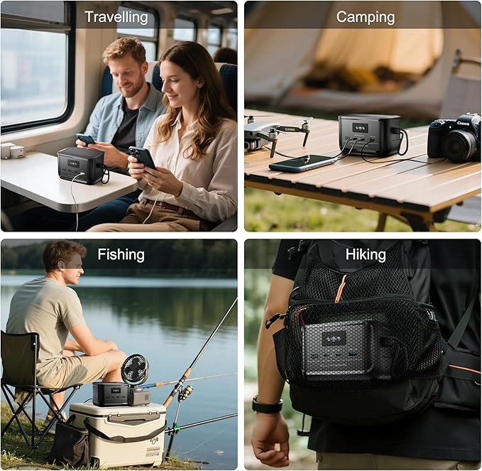 ALLPOWERS SOLAX P100 Portable Power Bank, 99.2Wh Power Station with 2 100W USB-C LiFePO4 Battery,Fast Charging QC 3.0 PD Portable Charger for Outdoor Traveling Fishing Emergencies Camping Essentials