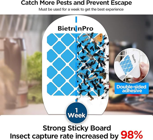 Fruit Fly Traps/Gnat Traps for Indoors, UV&Blue Light Plug-in Gnats Killer Bug Trap, NAT Killer, Flying Insect Catcher Trap for Fruit Flies, Moths, Mosquitoes, Fungus, Get Rid of Gnat Infestation