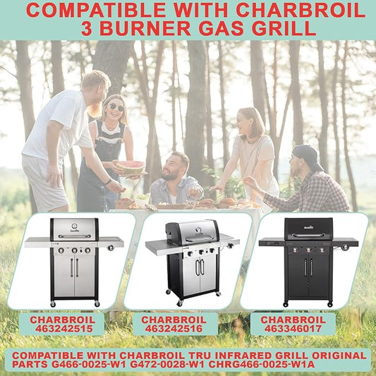 463242516 Grill Parts for Char Broil Commercial Tru Infrared Grill 3 Burner 466242615 463242515 466242616 463367016 463346017 Parts, for Charbroil G466-0025-W1 G472-0028-W1 Grill Grate & Emitter Plate