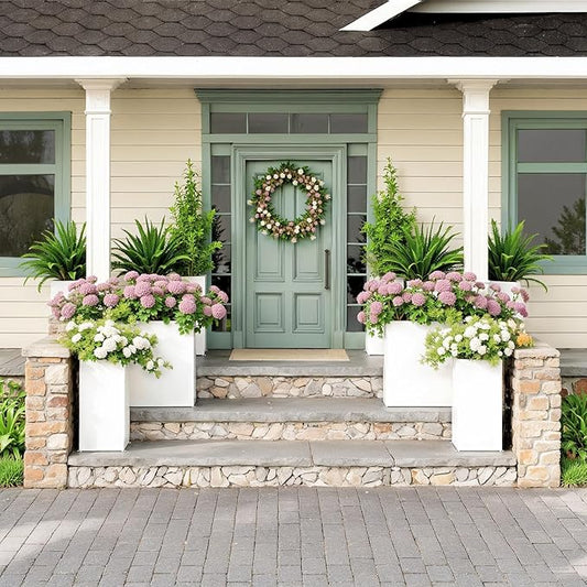 Set of 2 Outdoor Planters 38"W x 10.2"D x 30"H- Tall Rectangular Planters for Outdoor Patio/Porch, All-Weather with Anti-dumping Kit, Durable Galvanized Steel, Modern Design for Plants, Flower