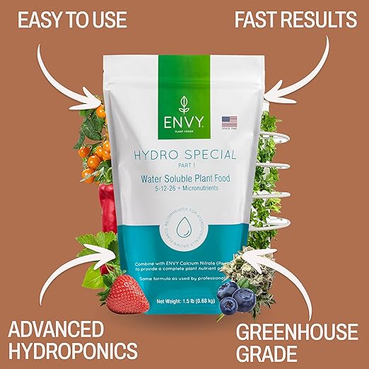 ENVY Hydro Special Plant Fertilizer, 3 Pound - for Indoor and Outdoor Plants, Professional Grade, Water Soluble, Made in USA - Part 1