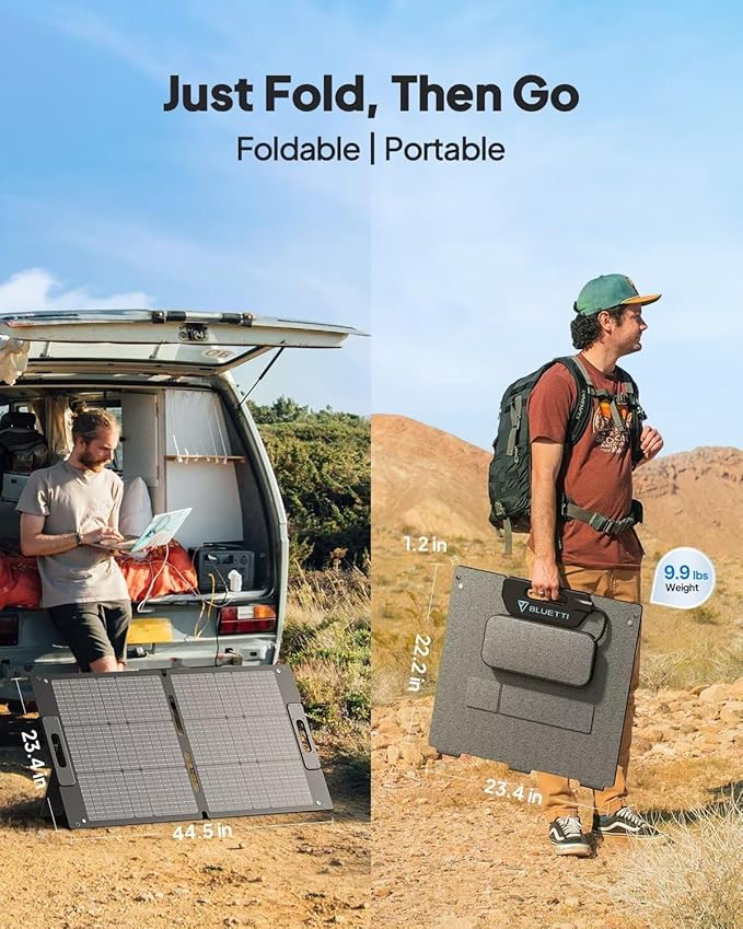 BLUETTI AC180 Solar Generator with 100W Solar Panel (Ships Separately), 1152Wh Portable Power Station w/ 4 1800W (2700W Surge) AC Outlets, LFP Power for Outdoor Camping, Trip, Power Outage
