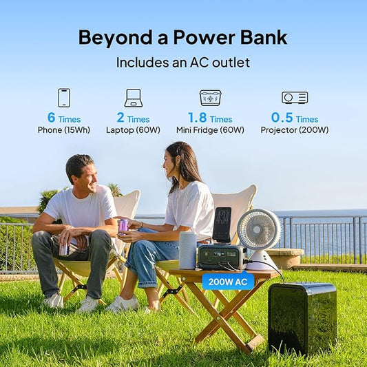 BLUETTI Solar Generator Elite 10 with 60W Solar Panel Included (Ship Separately), 128Wh Mini Power Station with 200W AC Outlet, Palm-Size Portable Power for Camping, Outages, and UPS Backup
