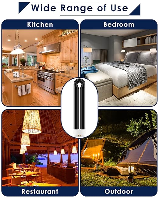 4Pack FUL15W BL Replacement Bulbs with 4 Pin Base, Indoor Outdoor 15W U Shape Lamp Tube Compatible with T6 T8 T9(Black)