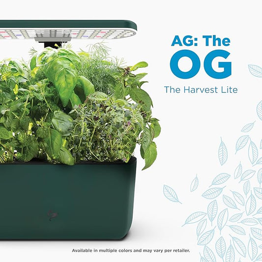 AeroGarden Harvest Lite in Green, Soil-Free Indoor Hydroponic Garden with LED Grow Light for Year-Round Gardening of up to 6 Herbs and Vegetables