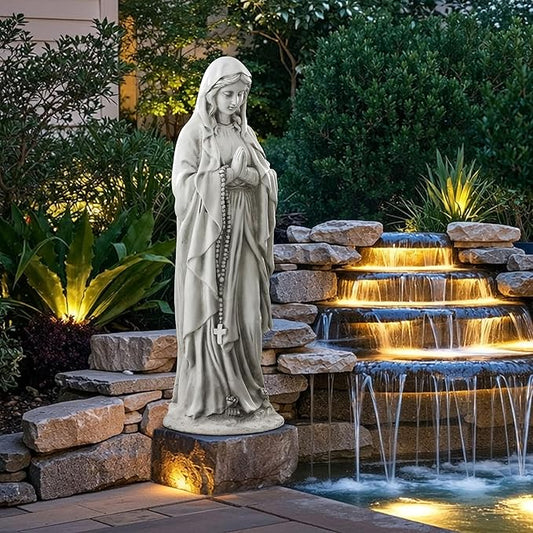 Ultym Virgin Mary Praying Statue, Large 30" Outdoor Religious Garden Statue, Blessed Mother Mary Statues Catholic, Durable Weather MGO Stone Sculptures Decorations for Home,Yard,Patio,Forch