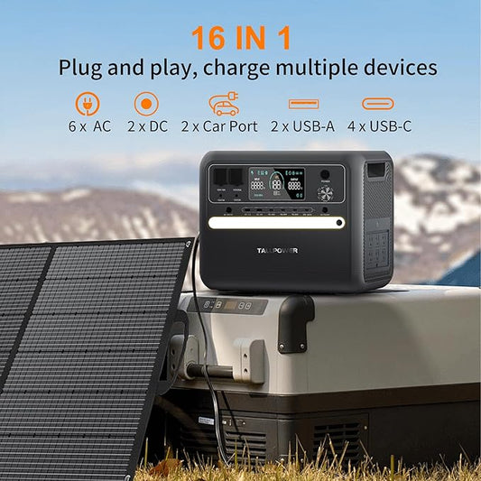 2400W Portable Power Station, 2160Wh LFP Battery Backup 6 2600W AC Outlets (4800W Power Lifting), 20-Year Lifespan, Solar Generator for Camping, Off-grid (2400W+400W Solar Panel)