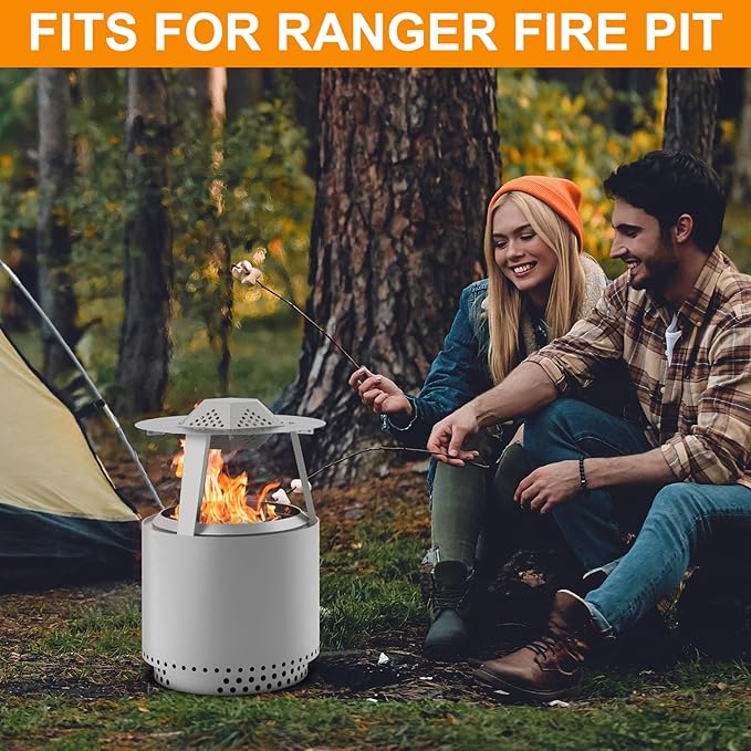 Heat Deflector for Solo Stove Ranger Accessories, Heat Diffuser for Solo Stove Ranger 15" Firepit Captures & Redirects Warmth, 304 Stainless Steel Ranger Heat Deflector with Carrying Handle & 3 Legs