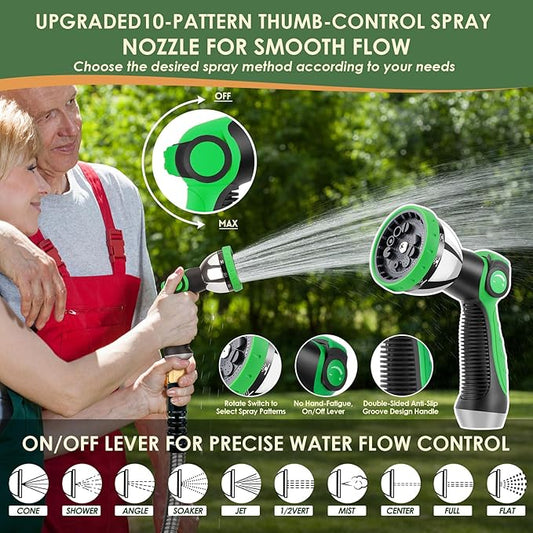 Stainless Steel Garden Hose 25 ft - Heavy Duty Durable Metal Water Hose, Kink Resistant, Lightweight, Flexible, Rust Proof, UV Resistant - Ideal for Yard, Lawn, Plant Watering & Car Washing