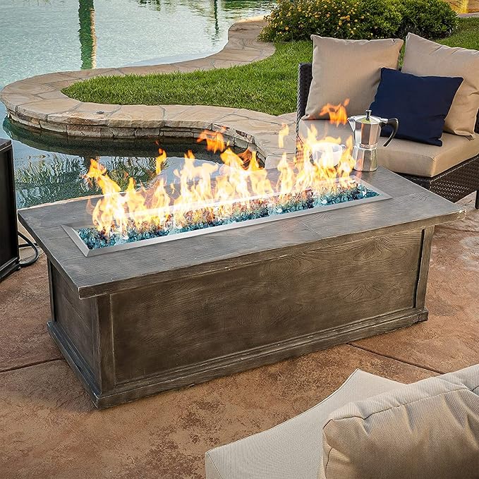Stanbroil 48" x 6" Drop-in Fire Pit Pan with Burner, Upgraded Stainless Steel Jet Burner, High Flame, 91k BTU Max, Linear