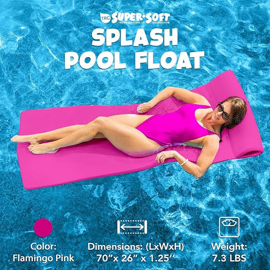 TRC Recreation Foam Swimming Pool Float, Floating Water Lounger, Splash 1.25”