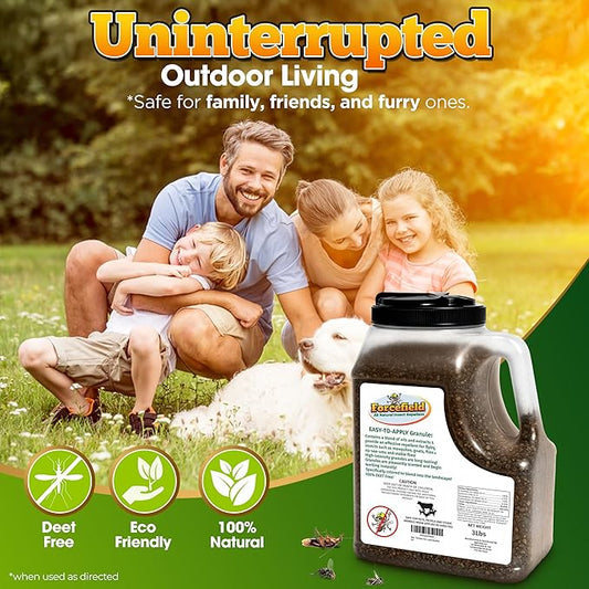 ForceField Natural Flea, Mosquito Yard Treatment - Repellent Granules for Backyard Mosquito Control | Pet Safe, DEET-Free Outdoor Control | Long-Lasting Barrier for Lawns, Patios, & Barns 3 LB
