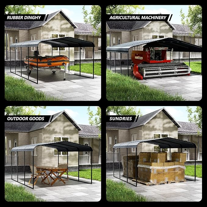 20x20 Heavy Duty Carport – Metal & Portable 20x20 Carport, Heavy-Duty RV Shelter, Car Port, Garden Shed & Weatherproof Storage Solution