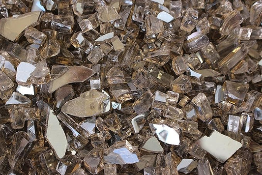 Hiland Reflective Fire Glass, 10 lb, Bronze (Pack of 2)