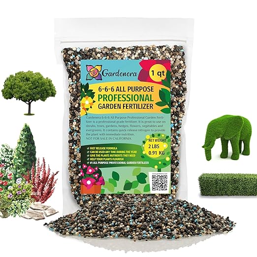 Gardenera 6-6-6 All Purpose Professional Garden Fertilizer - Nourish Your Plants for Healthy Growth and Vibrant Blooms - 1 Quart
