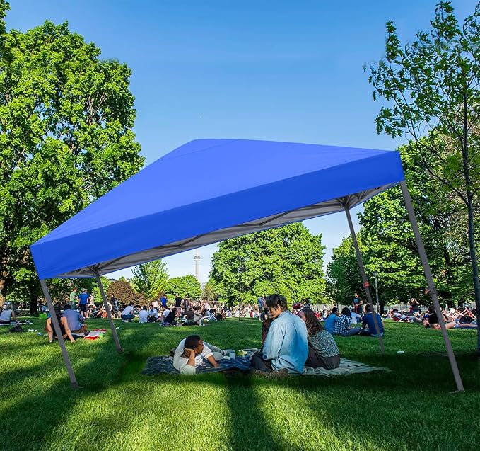 ABCCANOPY 10x10 Pop Up Canopy - Outdoor Patio Portable Canopy Tent Gazebo Heavy Duty for Backyard and Deck with 4 Sandbags and 8 Stakes(Blue)