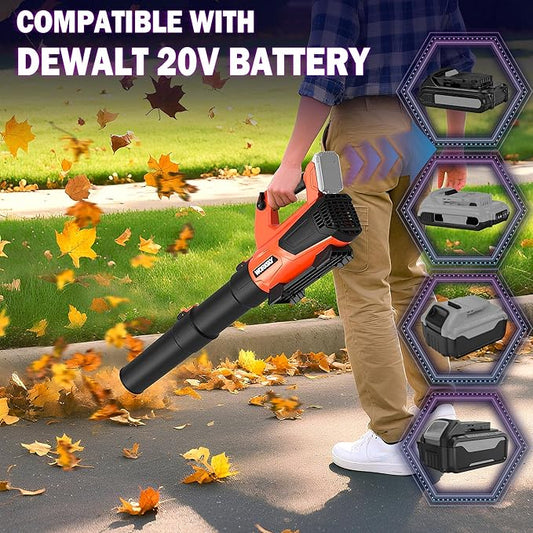 Cordless Leaf Blower Compatible with Dewalt 20V Max Battery(NO Battery), Electric Leaf Blower Up to 160MPH 580CFM, Blowers for Snow, Patio, Lawn Care, Dust