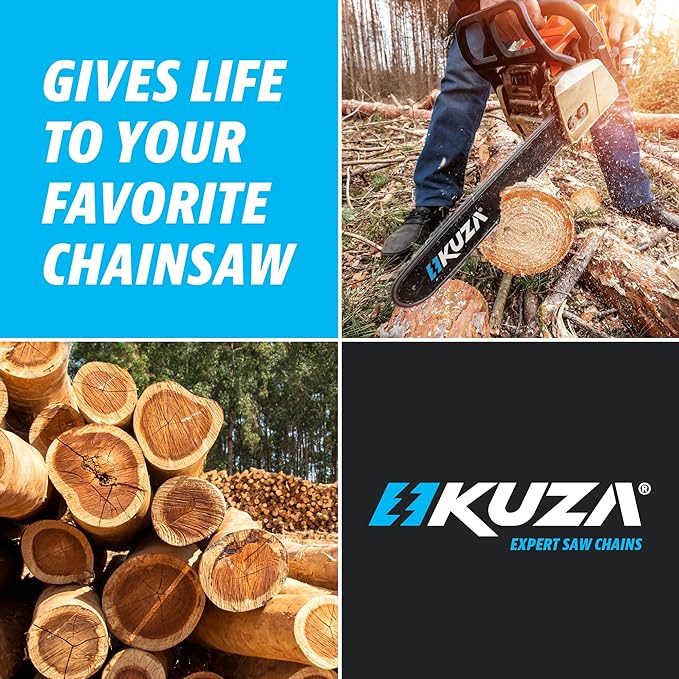 16 Inch Chainsaw Chain 3/8" LP Pitch, 050" Gauge, 57 Drive Links, German Steel, fits Echo CS-3510/352/3400/400, Worx WG300,WG303, 91PX57CQ, 91VG57CQ and more - S57 (3 Chains)