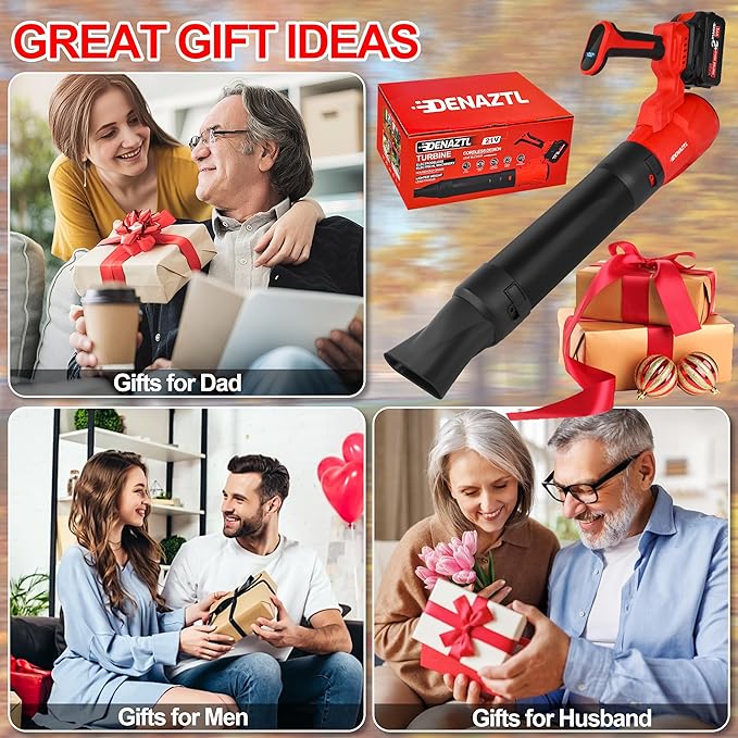 Portable Electric Leaf Blower Cordless with 2X 4.0Ah Batteries and Charger, 650CFM 175MPH, 5 Speeds Modes, LCD Display, Lightweight Handheld for Seniors Gift, Gutter, Yard, Garden, Patio, Lawn Care