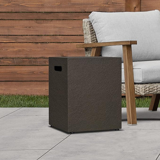 Real Flame Baltic Propane Tank Cover - Conceals a 20 Pound Tank and Doubles as a Side Table - Weather, Sun & Rustproof