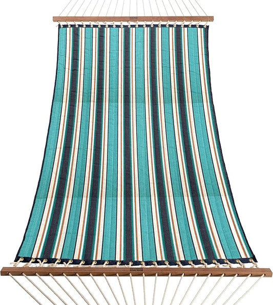 Nags Head Hammocks Token Surfside Sunbrella Quilted Hammock – 13 ft. x 55 in., 450 lb Capacity, Cumaru Spreader Bar, Galvanized Hardware, Rolled Rim Grommets, Handcrafted in The Carolinas