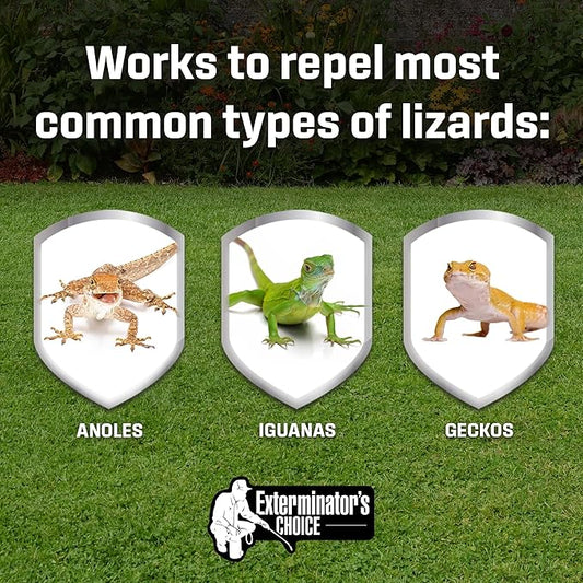 Exterminators Choice Gecko & Lizard Defense Spray - 128 Fl Oz - Unscented - Kid & Pet Safe Lizard Control - Natural Essential Oils for Reptile Protection - 1 Gallon Spray for Garden Defense