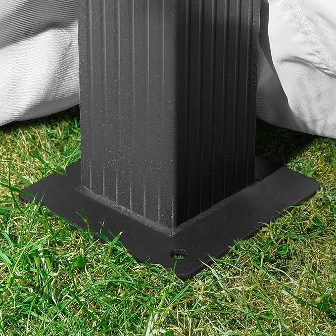 TOOLPORT Gazebo 10X10 Ft with Approx. 6.5 Oz/Yd² Waterproof Tarp Roof Pavilion with 4 Curtains in Gray