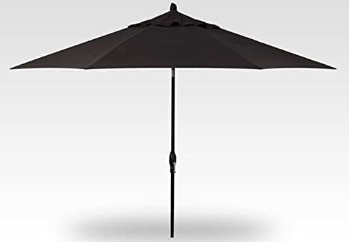 Treasure Garden Deluxe Crank-Tilt 9-FT Octagon Market Umbrella - Outdoor Patio, Deck, Pool, Backyard Stand Alone Umbrella - Heavy Duty w/Black Frame & Obravia Fabric (Black)