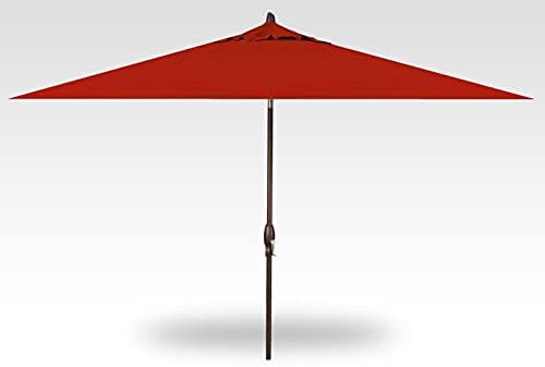 Treasure Garden 8 x 10-Foot Deluxe Auto-Tilt Rectangular Market Umbrella with Bronze Frame and Obravia2 Fabric: Red