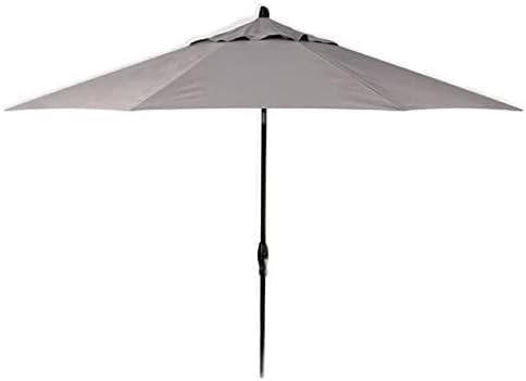 Treasure Garden Deluxe Crank-Tilt 9-FT Octagon Market Umbrella - Outdoor Patio, Deck, Pool, Backyard Stand Alone Umbrella - Heavy Duty w/Black Frame & Obravia Fabric (Boulder)