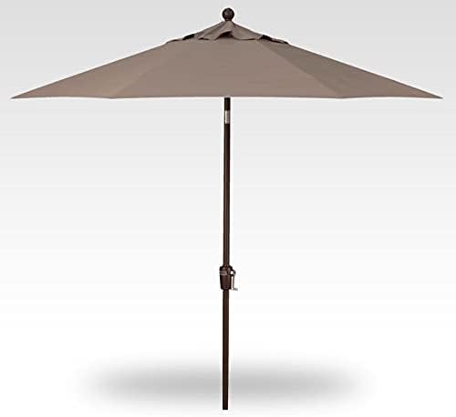 Treasure Garden Push Button Tilt Octagon Market Umbrella, 7.5ft - Outdoor Patio, Deck, Pool, Backyard Stand Alone Umbrella - Heavy Duty w/Bronze Frame & Obravia2 Fabric (Taupe)