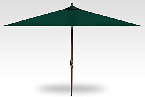 Treasure Garden 8 x 10-Foot Deluxe Auto-Tilt Rectangular Market Umbrella with Bronze Frame and Obravia2 Fabric: Forest Green